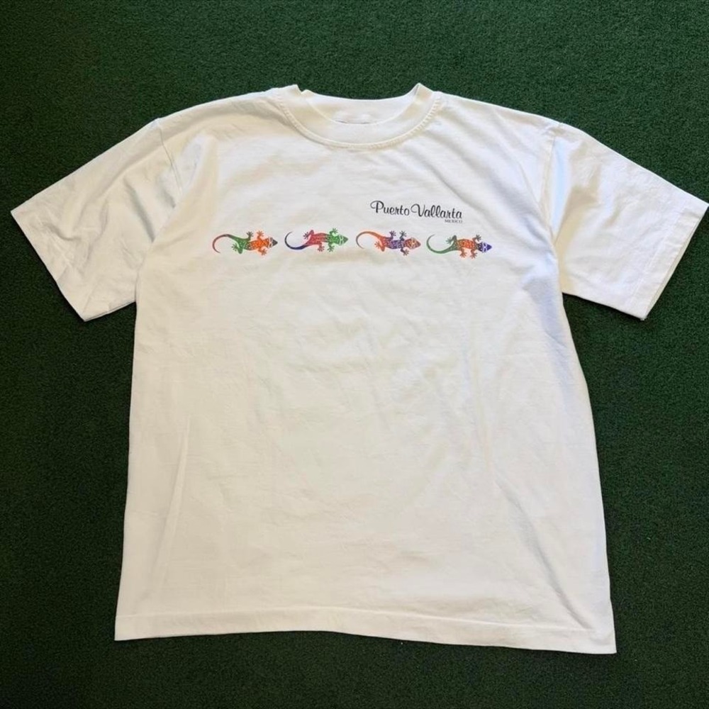 Vintage 90s Mexico gecko graphic T shirt gecko nature 90s Mexico travel T shirt